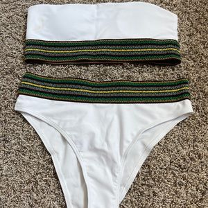 Shein White 2 Piece Bikini Set